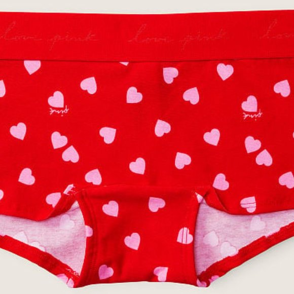 Hearts VS PINK LOGO Boyshort Underwear Valentine's Day Holiday Panties Heart NWT - Picture 7 of 11